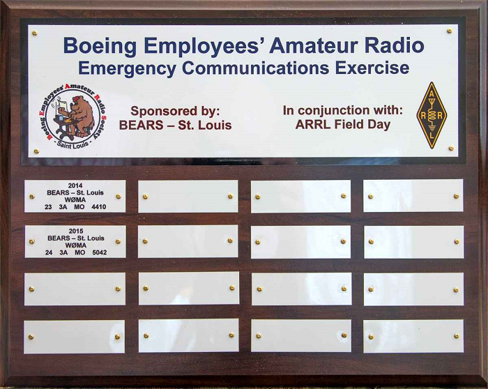 Most Recent Field Day Challenge Plaque 